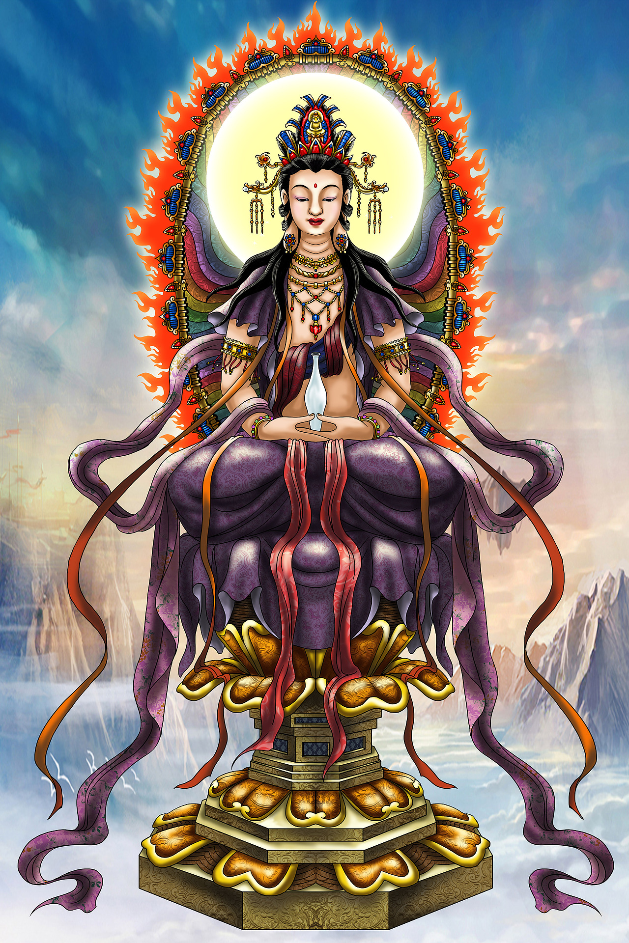 三十三观音----一如观音（图ZNDk2MTc4MjA=） - 游戏原画 - 站酷设计师超级无敌红蛋蛋原创素材 - 站酷ZCOOL