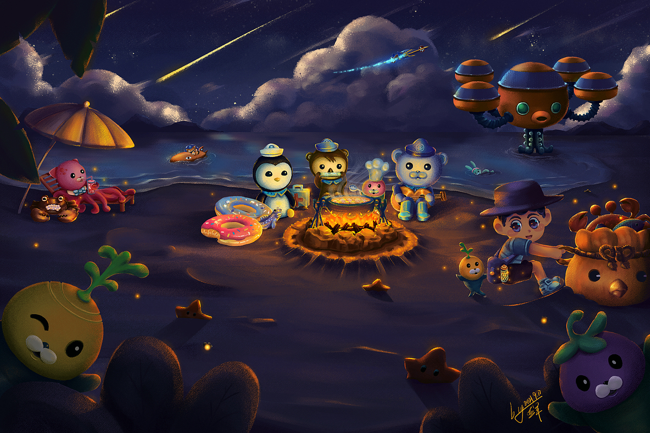 海底小纵队主题儿童插画