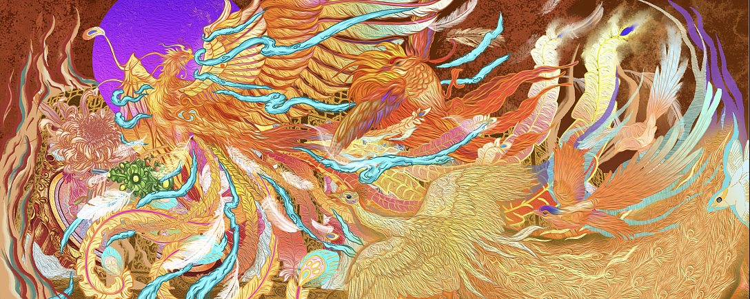 不信之二·百鸟献羽（图ZMjc1ODMxNjMy） - 艺术插画 - 站酷设计师笔非墨原创素材 - 站酷ZCOOL