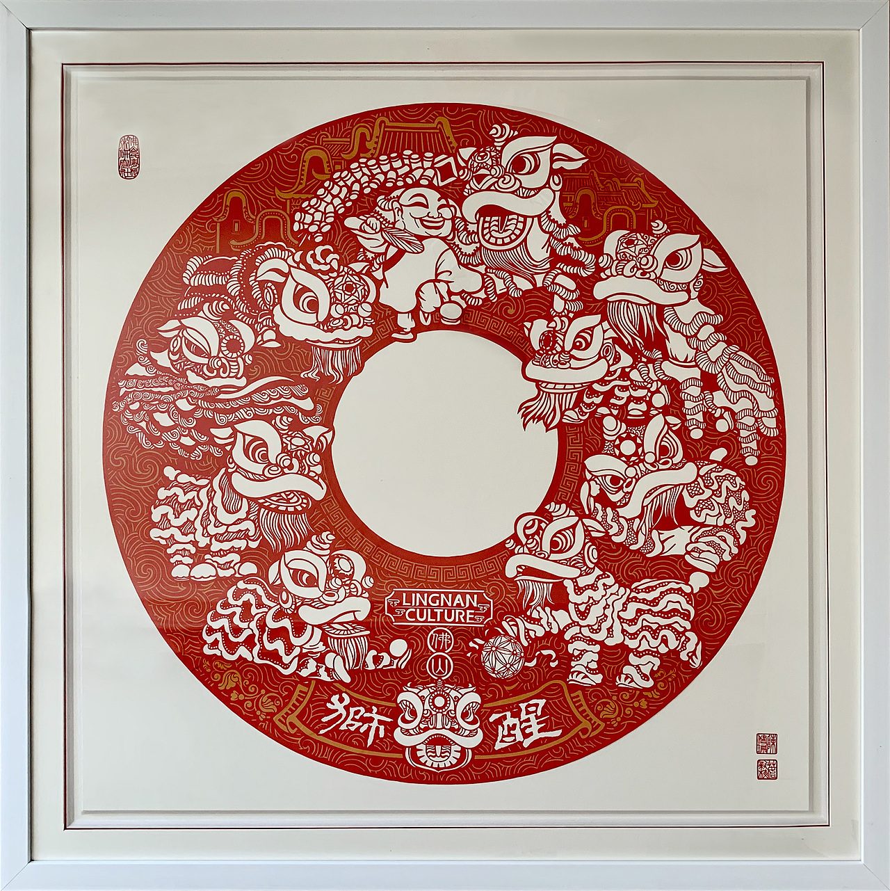 佛山纯色剪纸《南粤雄狮》（图ZMjcwMDQ1ODIw） - 工艺品设计 - 站酷设计师佛山艺术社原创素材 - 站酷ZCOOL