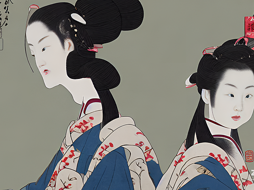 #AI创作实验室#丹凤眼   女人   发簪  汉服