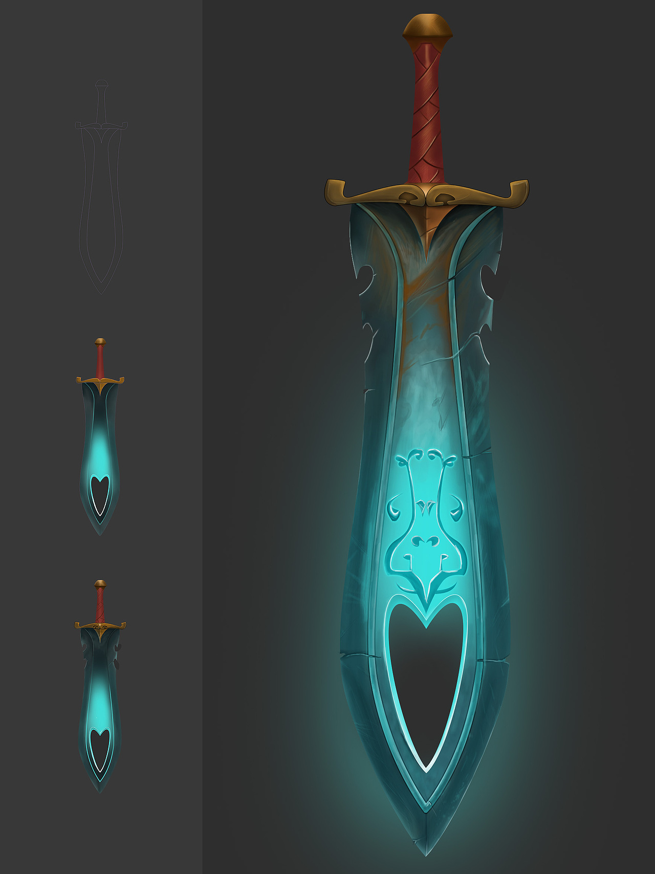 【每日一画】大宝剑绘制教程,赠送psd源文件