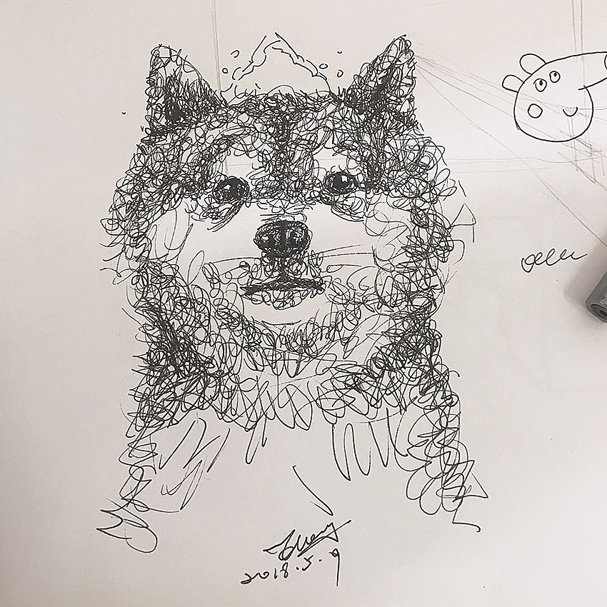 钢丝球画法萌萌的柴犬们1