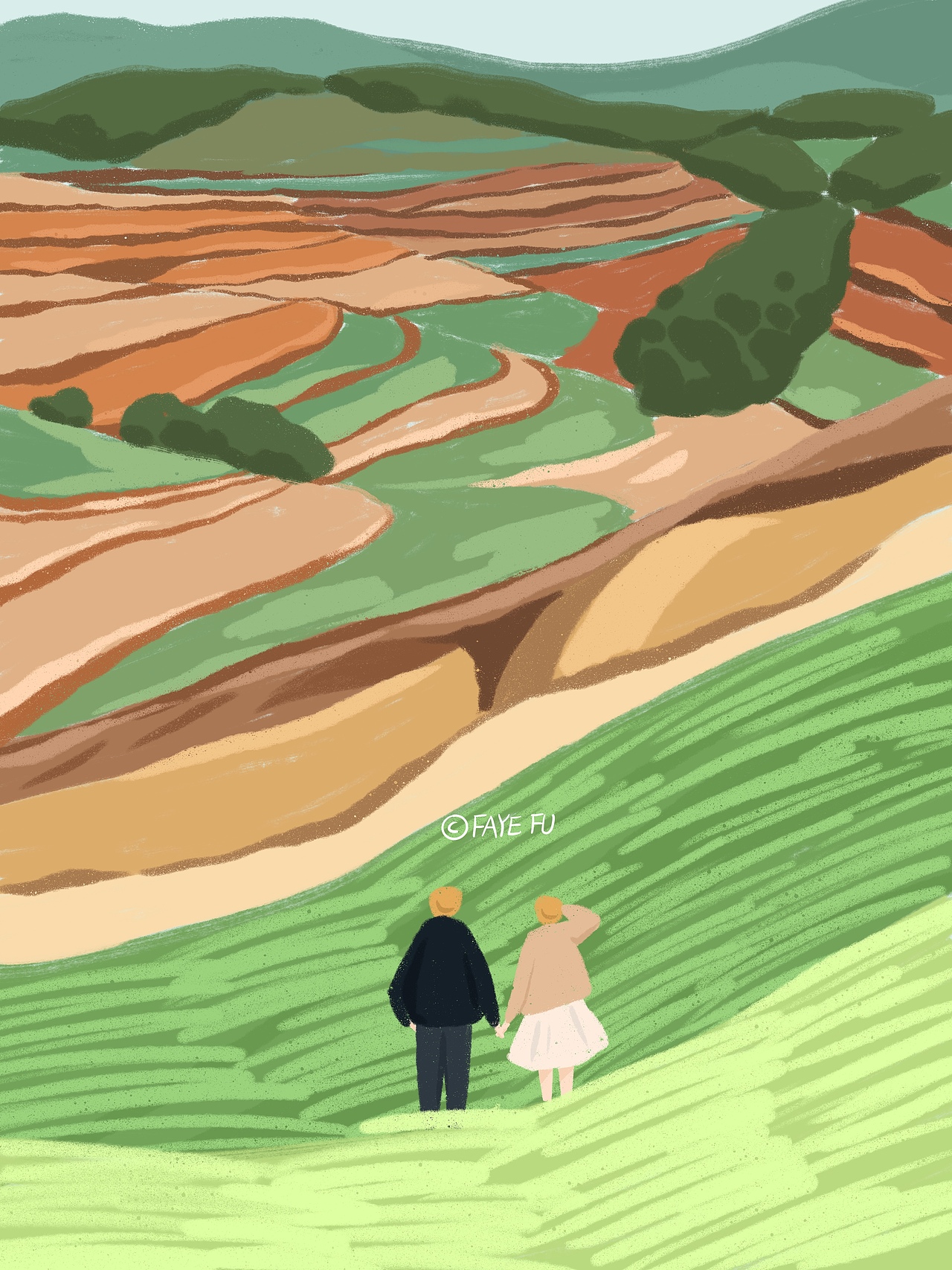 合集|扁平肌理插画