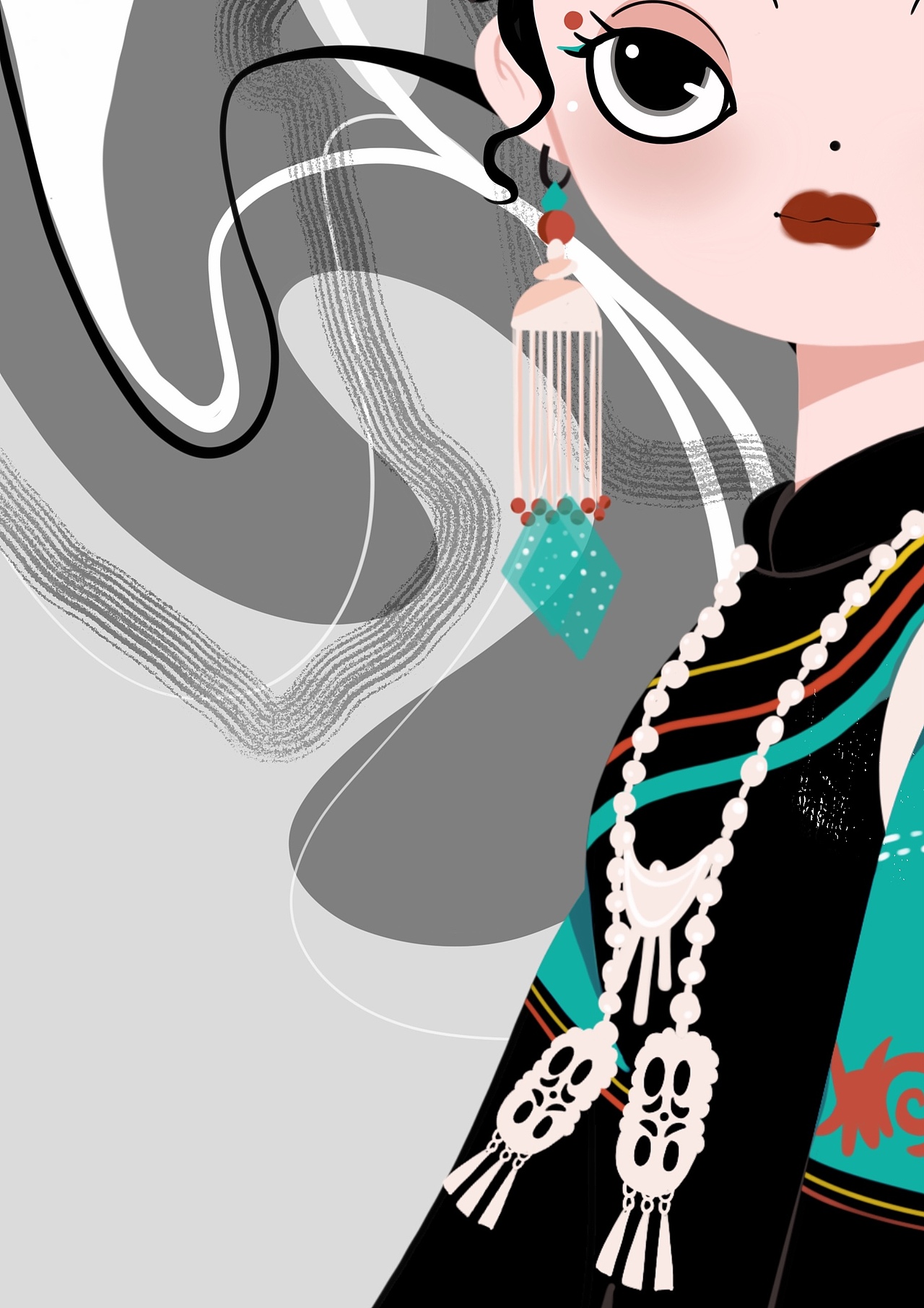 民族少女|插画