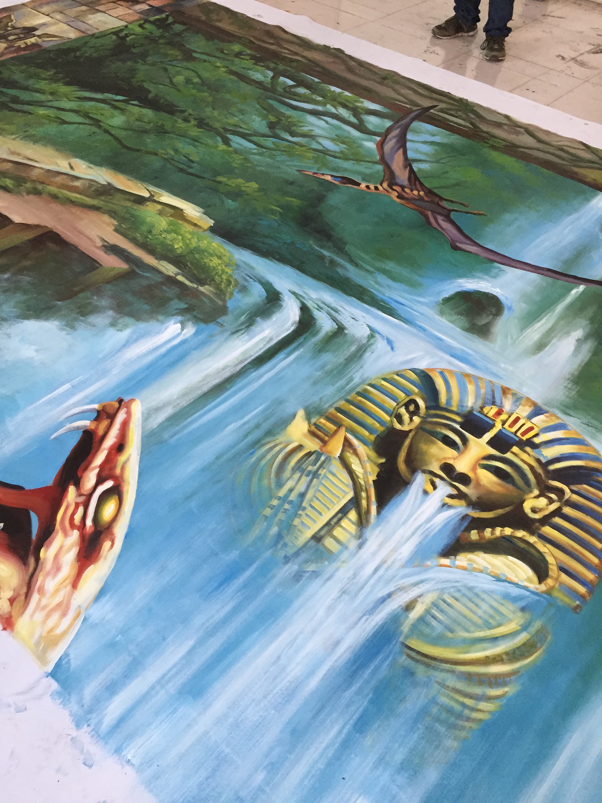 《埃及法老传说》博物馆全景手绘3d画|纯艺术|绘画|上海3d立体画_原创