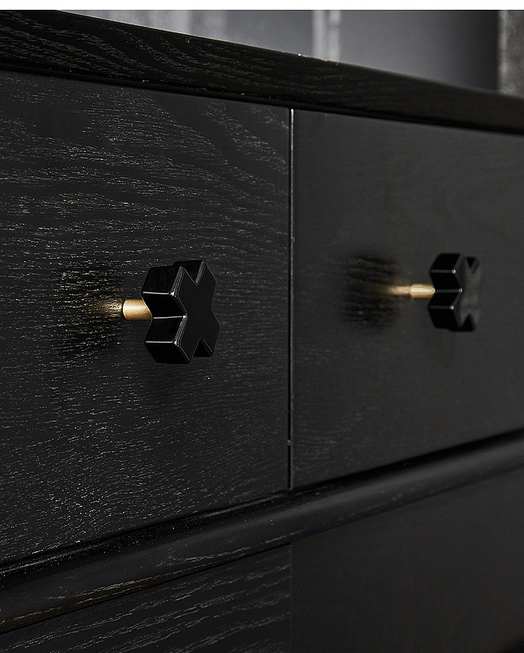 屿铜原创 I 黑曜石北欧风简约抽屉拉手