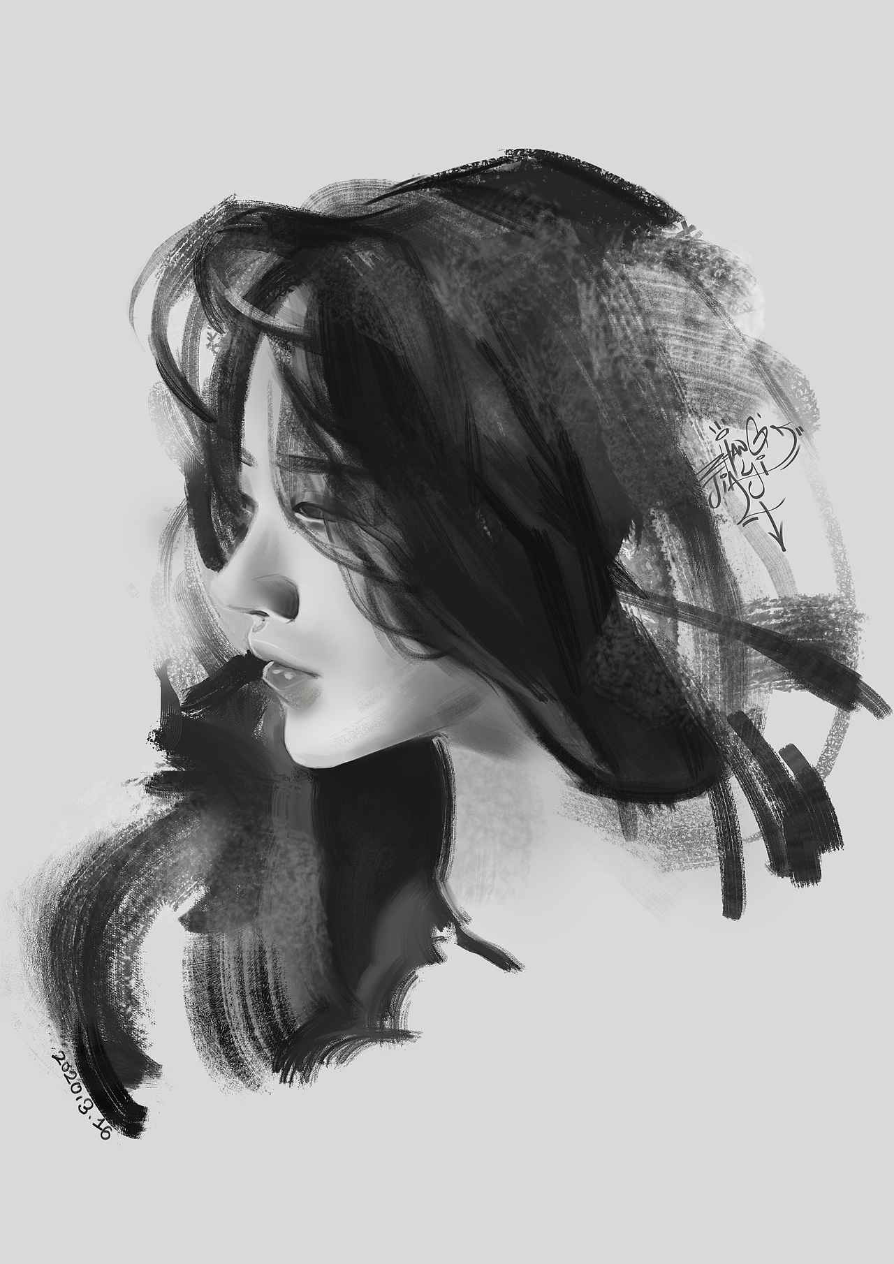 人物肖像（图ZMjE3NjMyMDg0） - 创作习作 - 站酷设计师张佳藝丨搏藍天原创素材 - 站酷ZCOOL