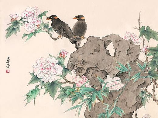 卢芳工笔小动物、花鸟画作品