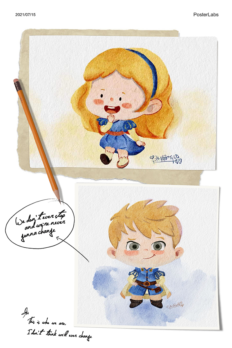 王子公主的两小无猜（图ZMjY0MDkzMzA0） - 儿童插画 - 站酷设计师逃跑的耳朵原创素材 - 站酷ZCOOL