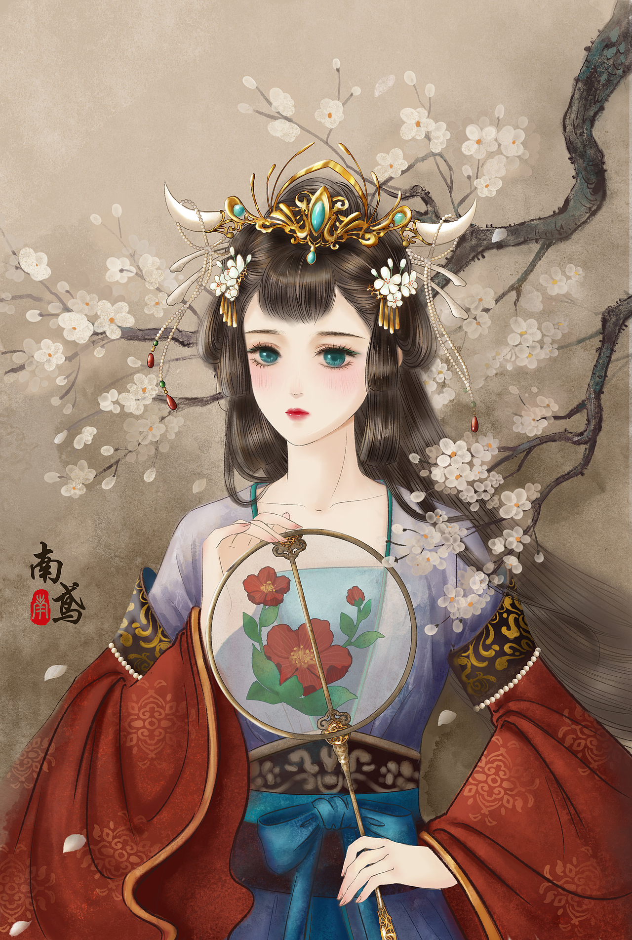 古风水墨女性练习