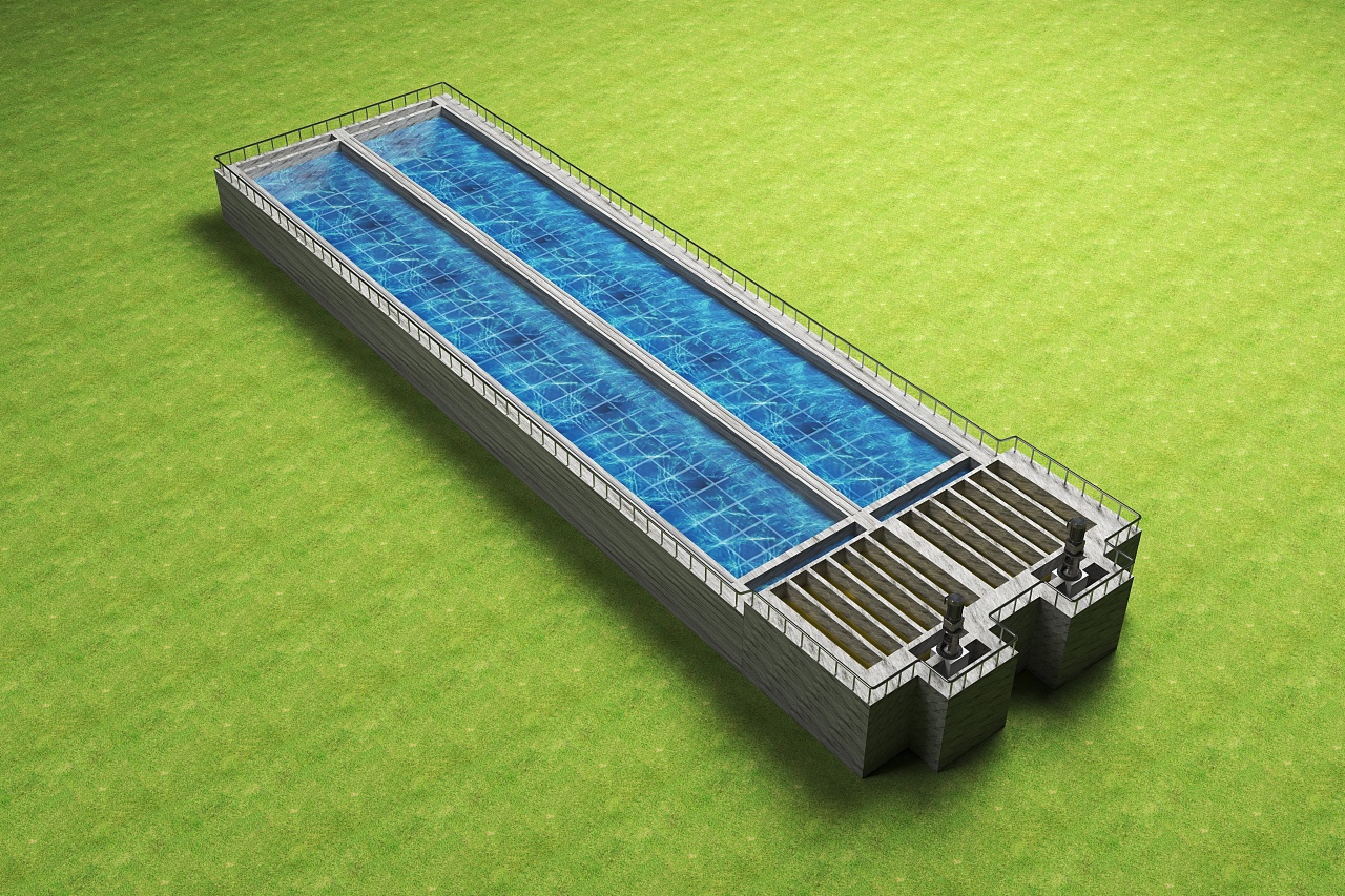水厂3d效果图