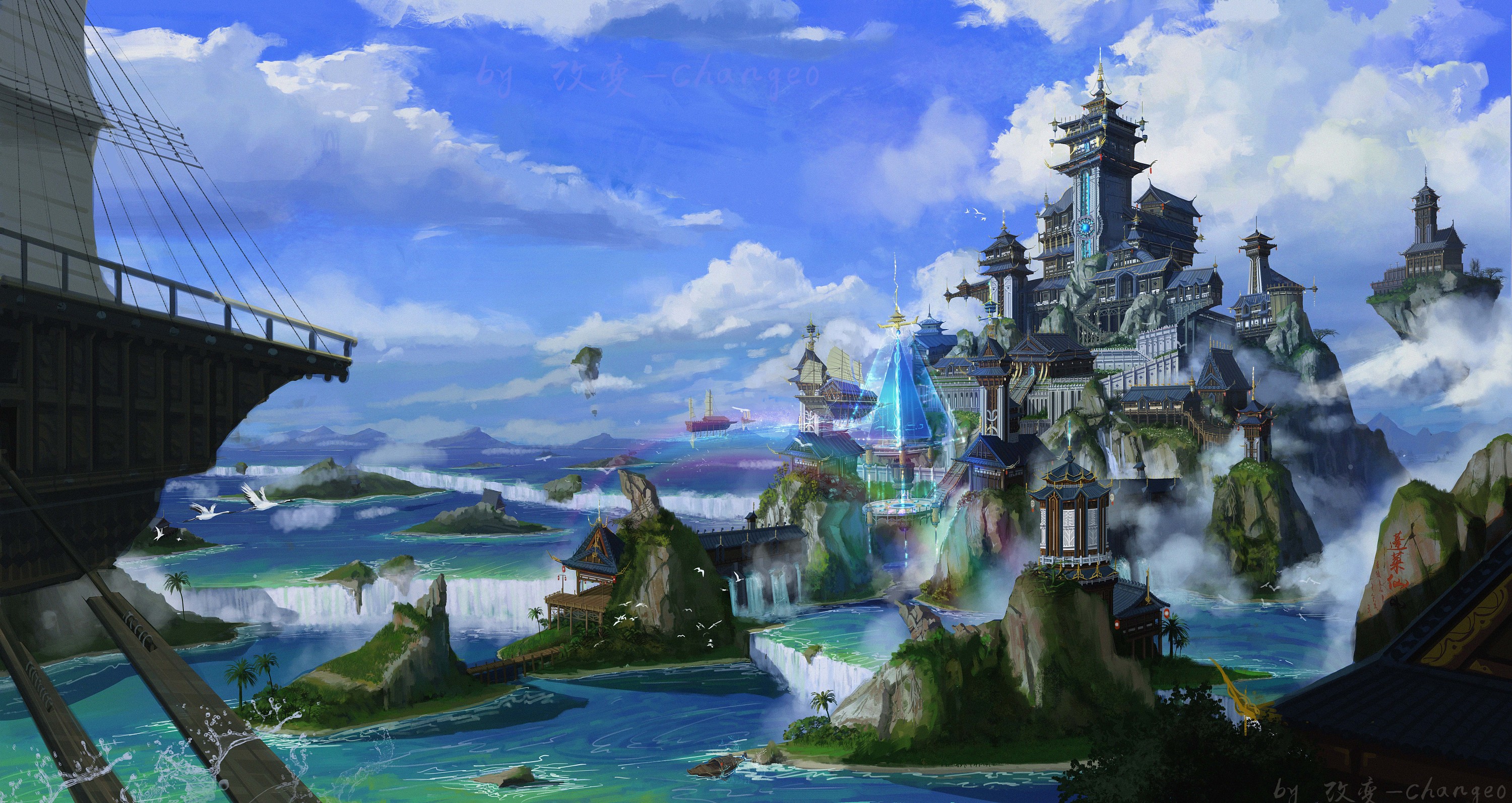 蓬莱仙山|插画|概念设定|v改变 - 原创作品 - 站酷 (zcool)