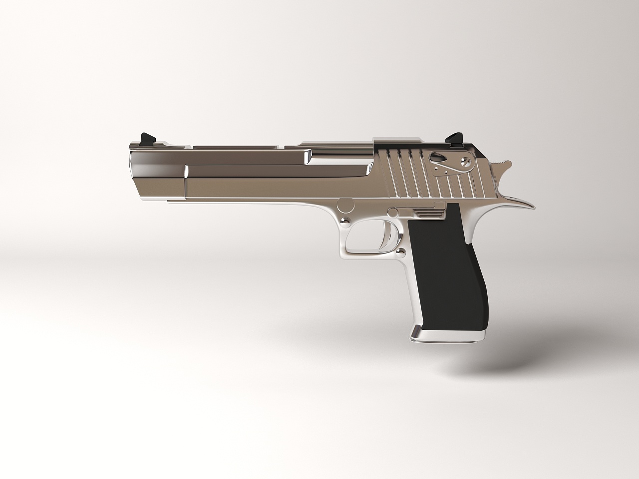 沙漠之鹰手枪3d渲染图