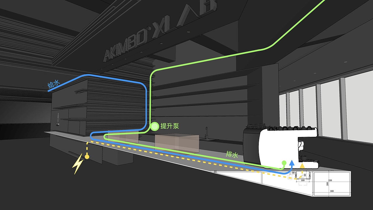 10米反重力悬挑吧台