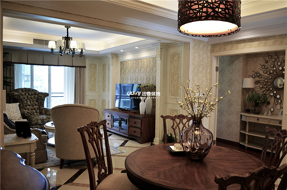 雅居乐装修设计美式风格|远景装饰实景案例