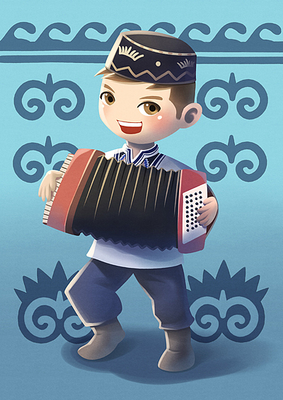 少數(shù)民族插畫 2（圖ZODk4MjMwODg=） - 創(chuàng)作習(xí)作 - 站酷設(shè)計(jì)師烏蘭鐵木1993原創(chuàng)素材 - 站酷ZCOOL