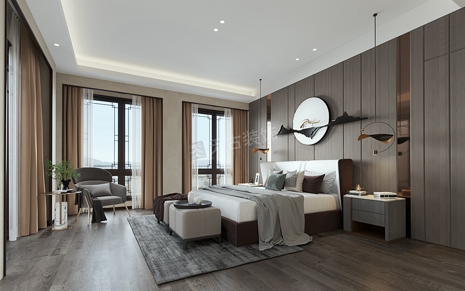 重庆佰富高尔夫装修案例,1500平独栋别墅新中式设计图（图ZMjUyNzk1ODgw） - 家装设计 - 站酷设计师天古装饰设计师T原创素材 - 站酷ZCOOL