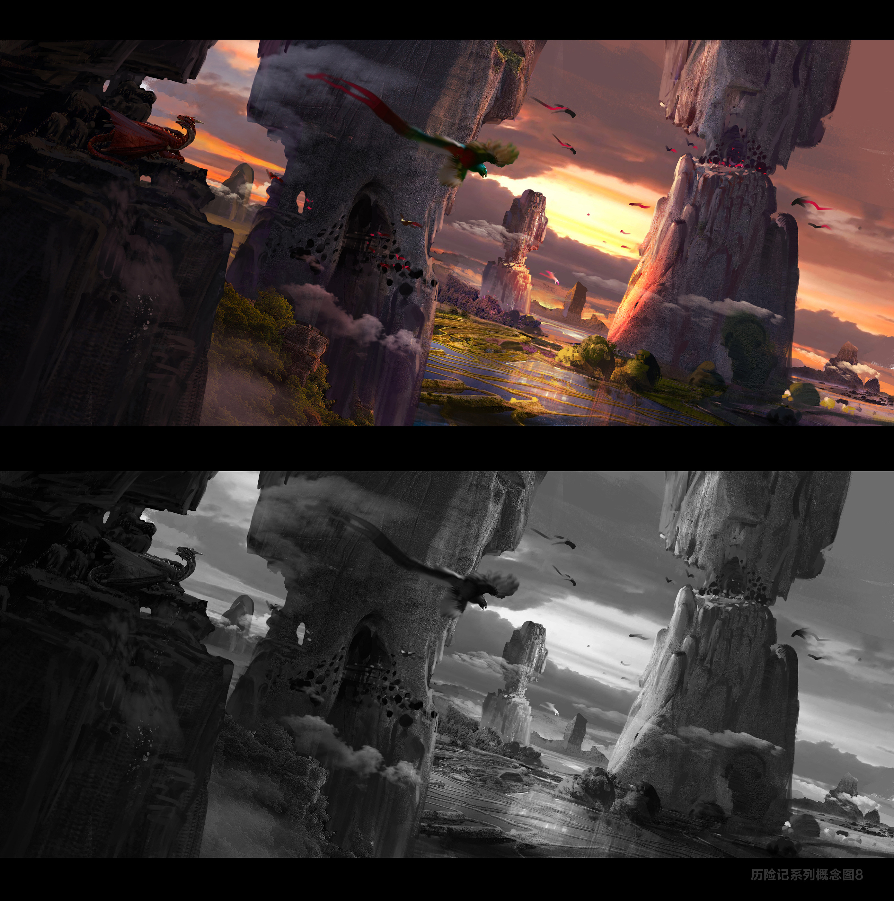 概念设计课稿|插画|游戏原画|广州艺仁影视美术 - 原创作品 - 站酷