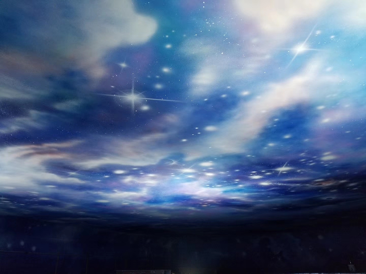 星空蓝天白云墙体彩绘（图ZMjE1MTA0NzM2） - 绘画 - 站酷设计师杭州墙艺彩绘原创素材 - 站酷ZCOOL