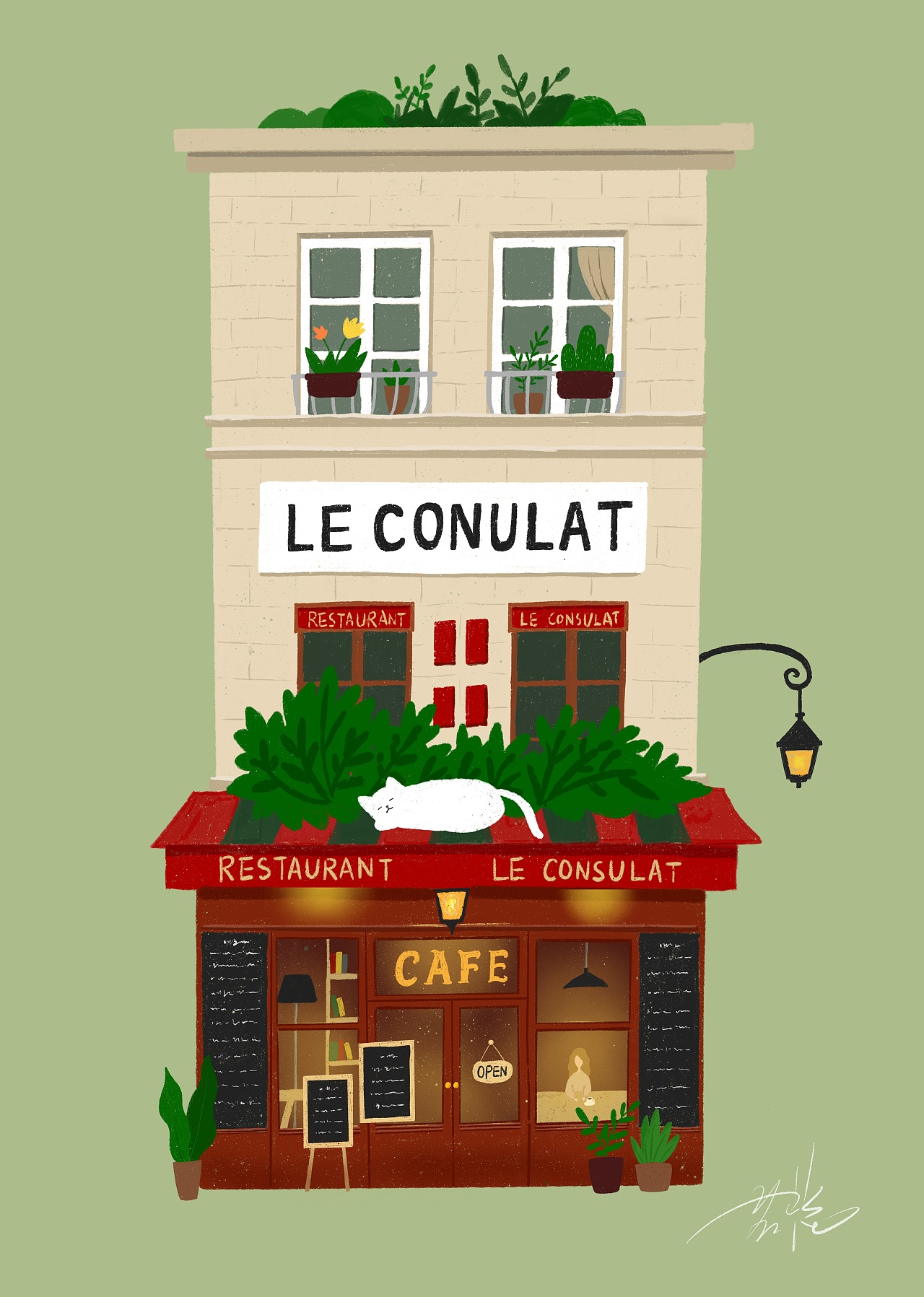 咖啡厅插画练习