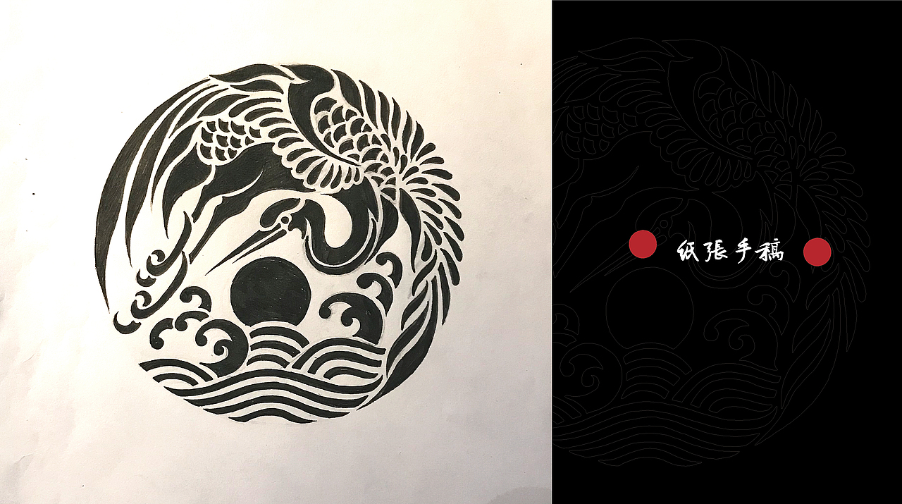 南京WST现代中国风仙鹤商业矢量插画创作