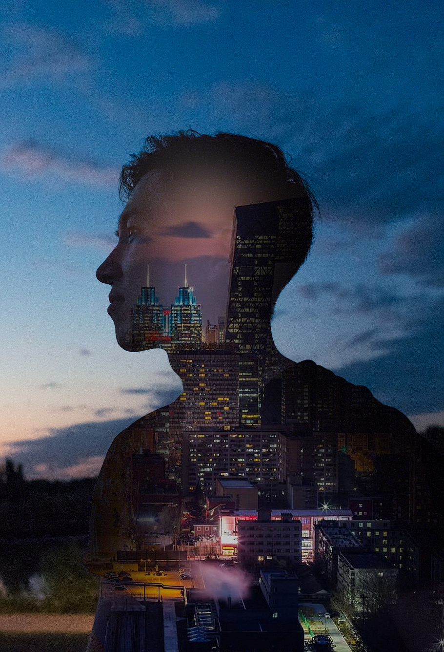 北京夜幕人像-双重曝光