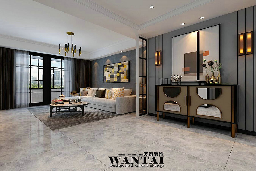济宁|梁山万泰装饰汇豪庭140平现代简约装修设计效果图