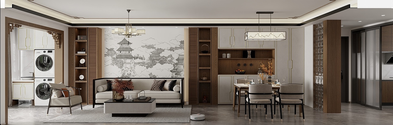 现代➕中式元素设计（图ZMzc0MTAzOTEy） - 家装设计 - 站酷设计师小舍建筑设计服务原创素材 - 站酷ZCOOL