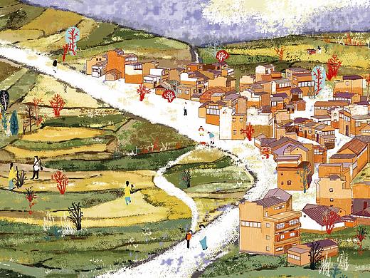 毕业设计乡村四季插画