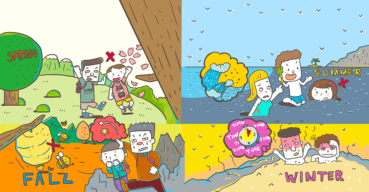 [儿童插画]Tour in Seasons四季的巡礼（图ZMTA5OTQ0Mjg4） - 儿童插画 - 站酷设计师dizzi原创素材 - 站酷ZCOOL