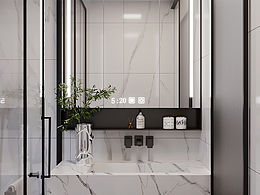 年輕人喜歡的黑白灰衛(wèi)生間?效果圖代畫(huà)?