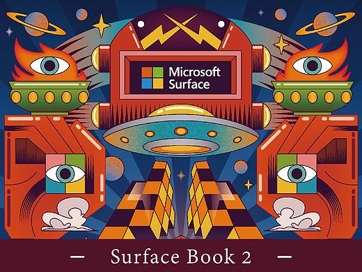 《四种模式 创意随心》Surface Book 2 海报设计