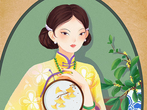 复古民国风旗袍美女