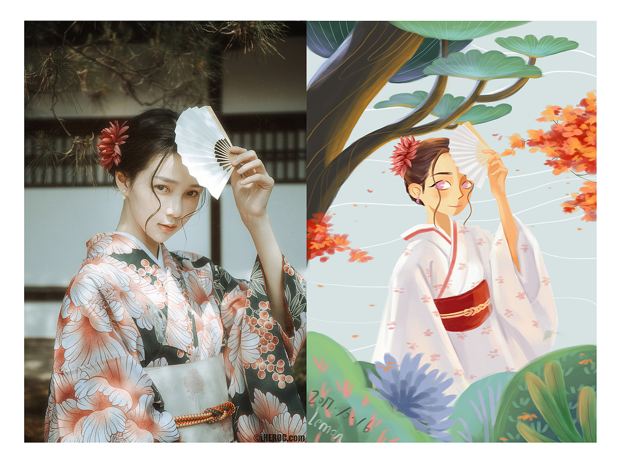 站酷上的一位摄影师拍的照片,炒鸡喜欢就画下来,希望不要介意