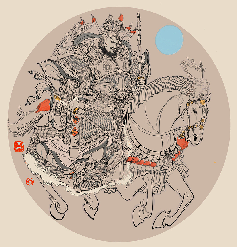 新年新气象新门神（图ZMzIyNDQzMjk2） - 商业插画 - 站酷设计师中国传统武将绘本原创素材 - 站酷ZCOOL