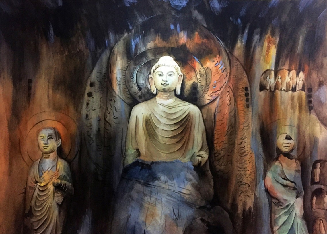 龙门石窟~画水彩很过瘾