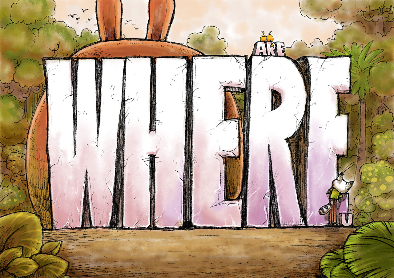《WHERE ARE U》（《你在哪》）系列插图-猫兔的爱情（图ZMTc5ODY4Mjky） - 绘本 - 站酷设计师漫画猫朱新南原创素材 - 站酷ZCOOL