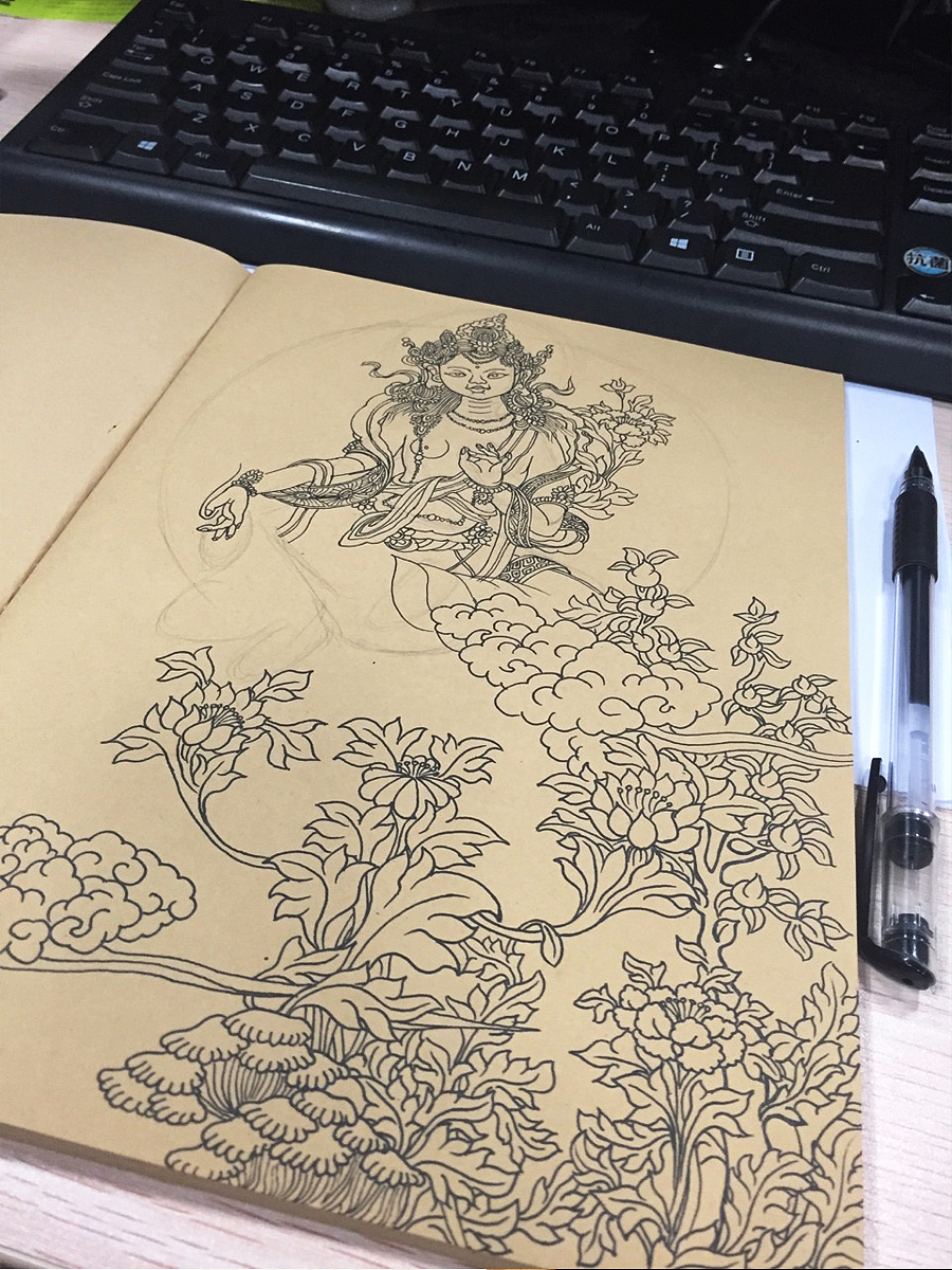 额,菩萨脸画歪了