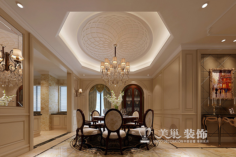 昌建誉峰140平四室两厅简欧风格装修效果图——餐厅