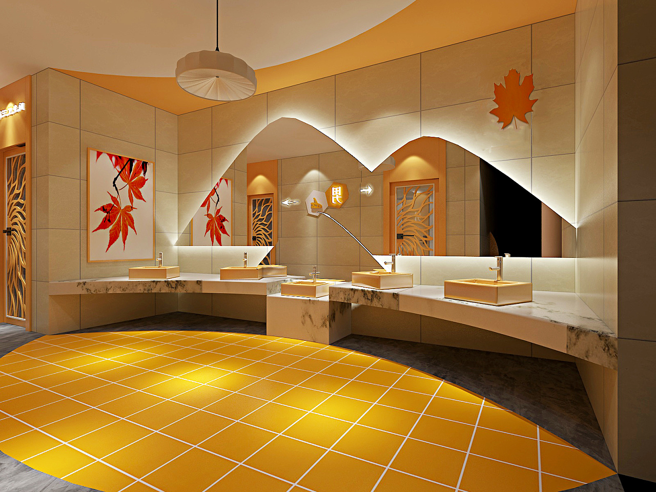 三百山天印齐松旅游厕所为秋季主题