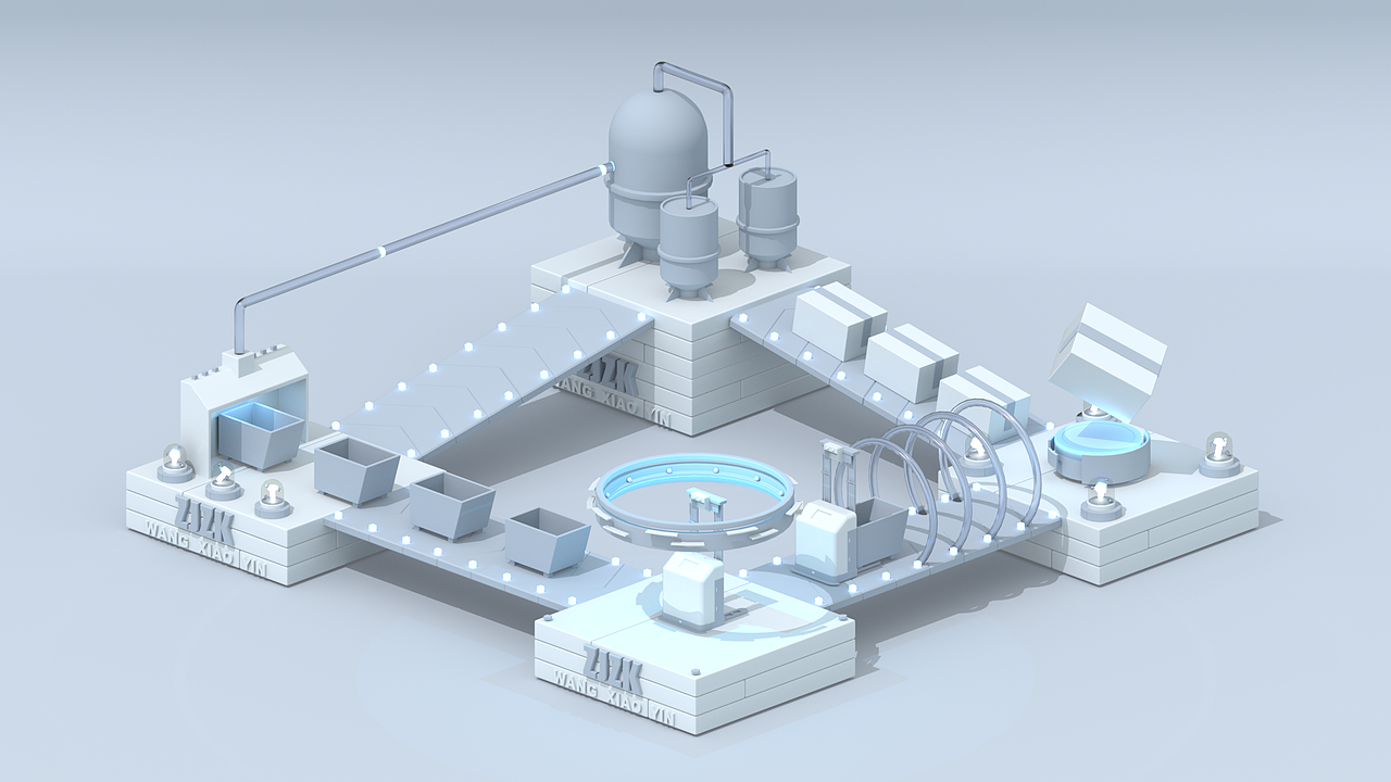 智慧工厂3d小场景