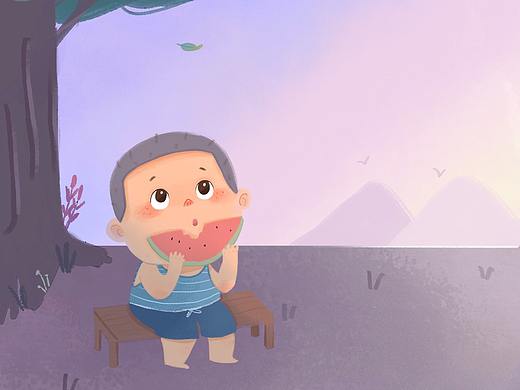 立秋（个人主页-ZNTQ0MDk1NjA=） - 儿童插画 - 站酷设计师iris_艾瑞斯原创素材 - 站酷ZCOOL