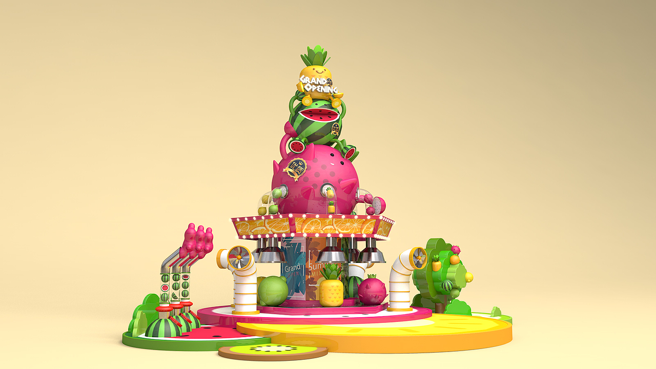 无限改图系列一之夏季缤纷水果原创形象开业方案设计（图ZMTI5MjQ4MTIw） - 其他空间 - 站酷设计师胖星守护者原创素材 - 站酷ZCOOL