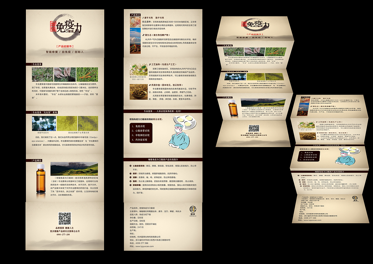 风琴折折页 五折页方案 增强免疫力口服液