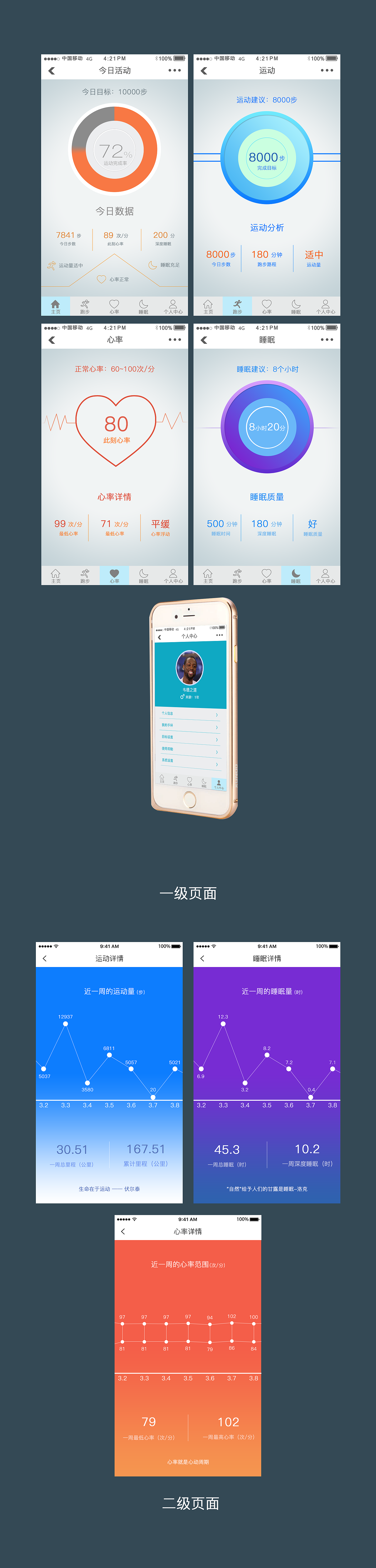 小米手环原创app（图ZNjI3OTY2NjQ=） - APP界面 - 站酷设计师走心漂流原创素材 - 站酷ZCOOL