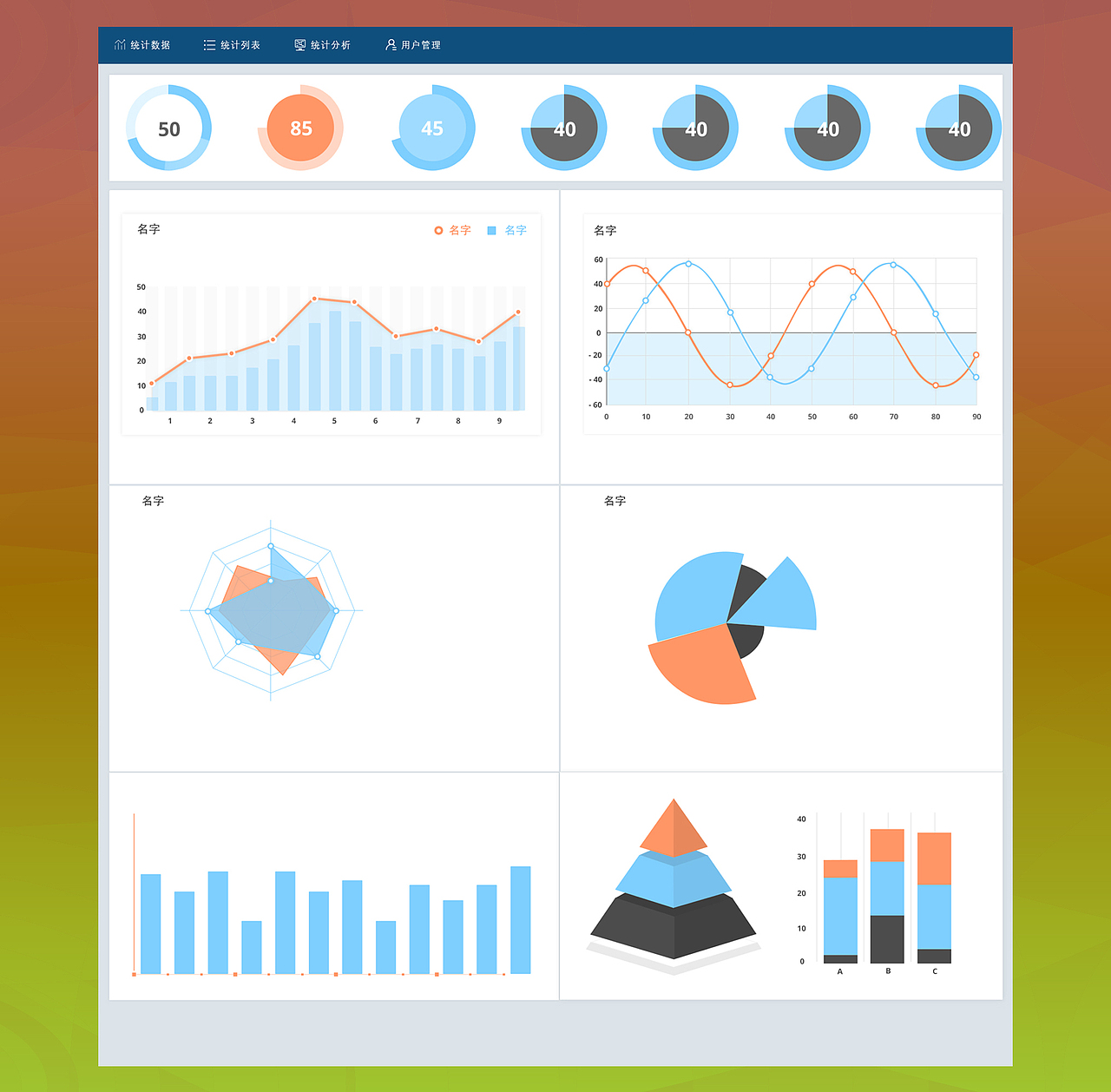 数据统计分析界面（图ZOTU1MzU5OTI=） - 门户网站 - 站酷设计师sarenLi原创素材 - 站酷ZCOOL