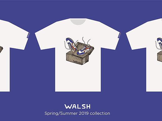 WALSH TEE 插畫/平面設(shè)計（個人主頁-ZNDI3MTkwMTY=） - 品牌 - 站酷設(shè)計師胡冠楠Shannan原創(chuàng)素材 - 站酷ZCOOL