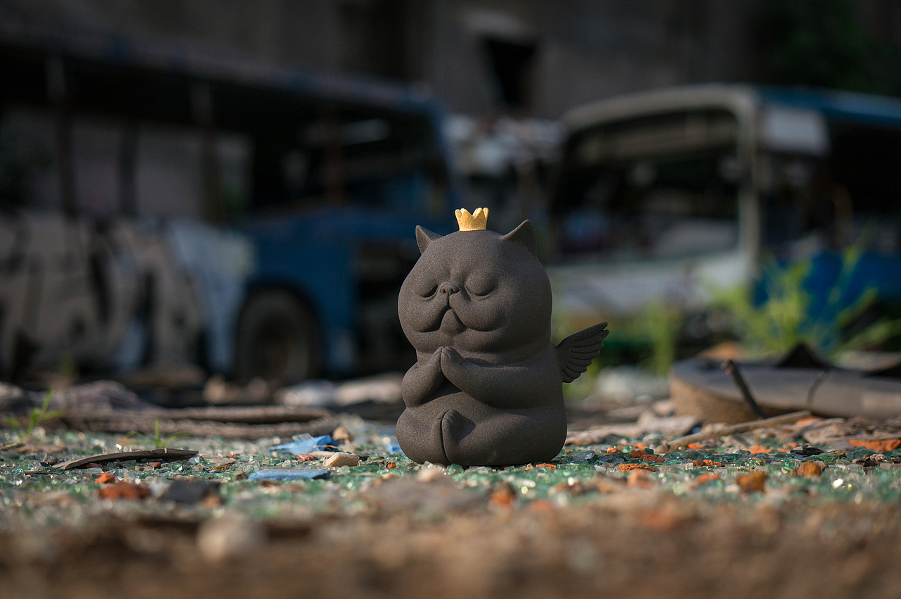 候鸟陶作品-吃货喵小鲲-陶瓷小雕塑