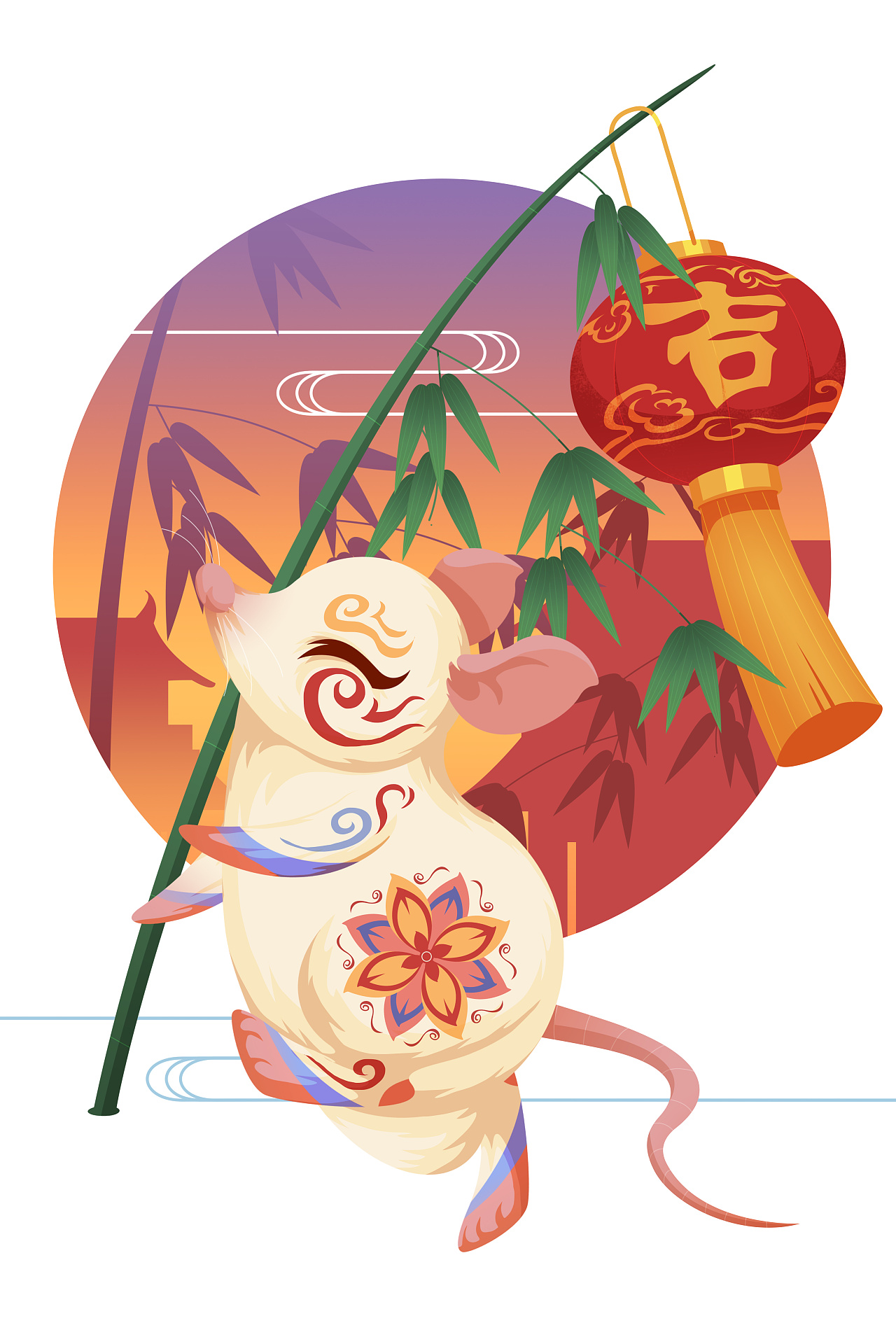 2020鼠年卡通插画